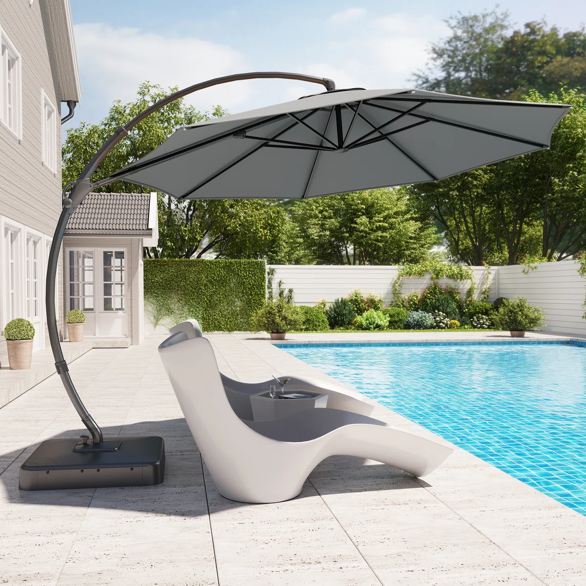 Parasol excéntrico grande 360°