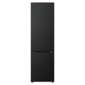 Frigorífico LG GBV3100EEP con puertas de acero inoxidable y espacio de almacenamiento interior moderno.