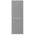 Frigorífico BEKO RCNA340I30SN moderno con puertas de acero inoxidable y espacio de almacenamiento interior espacioso.