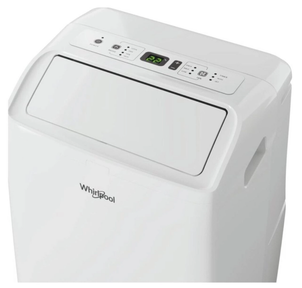 Aire Acondicionado Portátil Réversible Whirlpool PACF212HPW – 3300 W, Classe A/A+, R290, 6ème Sens
