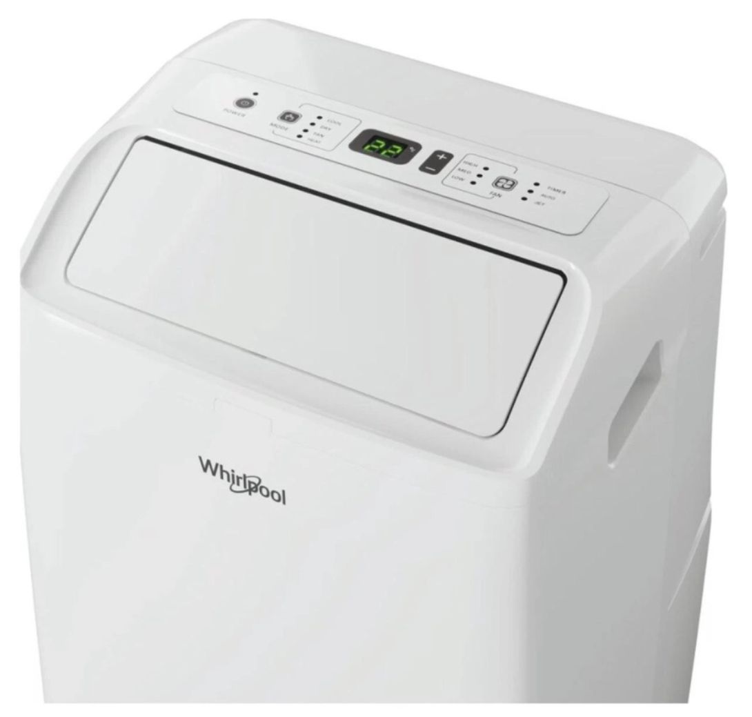 Aire Acondicionado Portátil Réversible Whirlpool PACF212HPW – 3300 W, Classe A/A+, R290, 6ème Sens