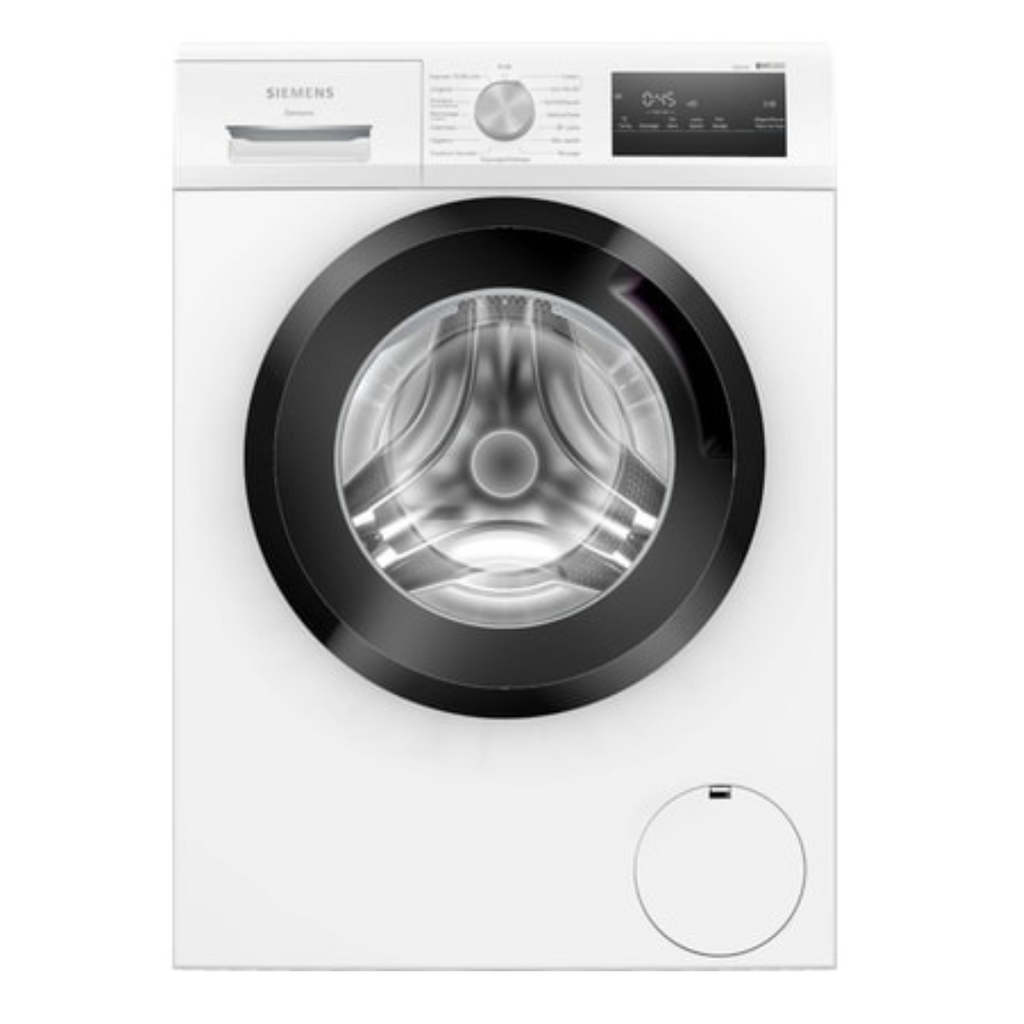 Accessoire pour lave-linge Siemens WM14N248FR, pièce ou filtre visible, en plastique noir avec composants métalliques.