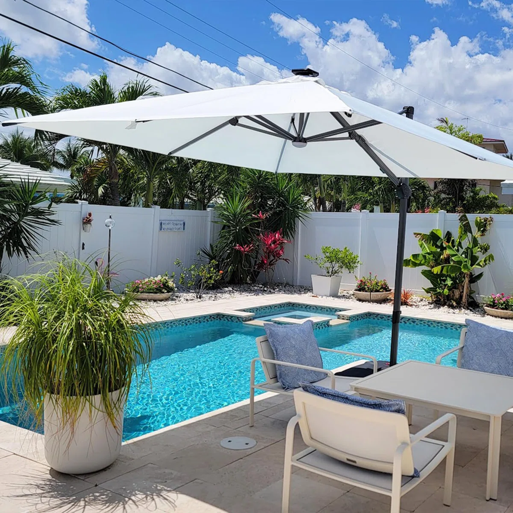 Parasol excéntrico cuadrado 3x3m