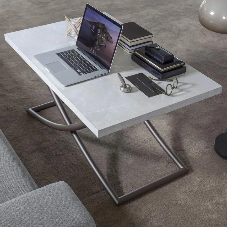 Mesa de centro convertible en mesa de comedor de madera Made in Italy-Aikido