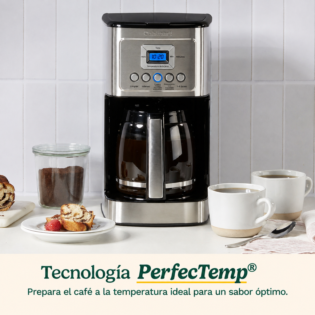 Cafetera programable Cuisinart de 14 tazas con jarra de vidrio DCC-3200BKSP1
