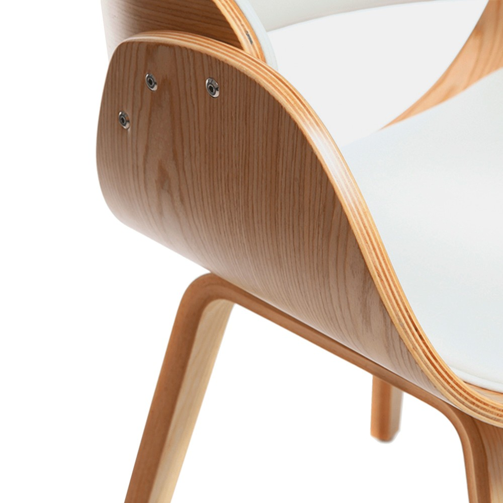 Silla nórdica Burrow S con cojín de piel sintética de madera de arce