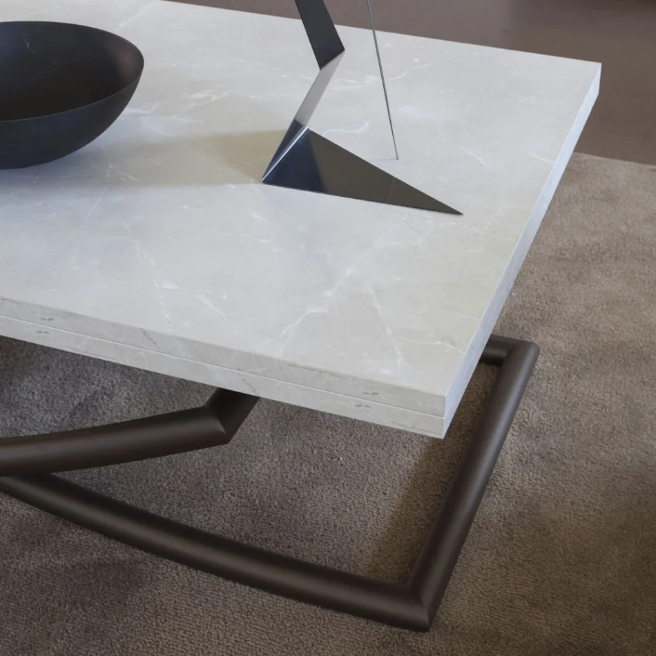 Mesa de centro convertible en mesa de comedor de madera Made in Italy-Aikido