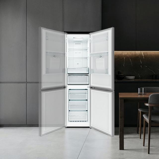 Bolero CoolMarket Combi 322i WD Inox E - Frigorífico Combi Acero Inoxidable con Dispensador de Agua, 322L, Ancho 59,5cm, Alto 185,5cm