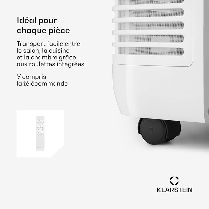 Aire Acondicionado Portátil Klarstein 12000 BTU – Classe A+, R290, SEER 13, Silencieux 63 dB