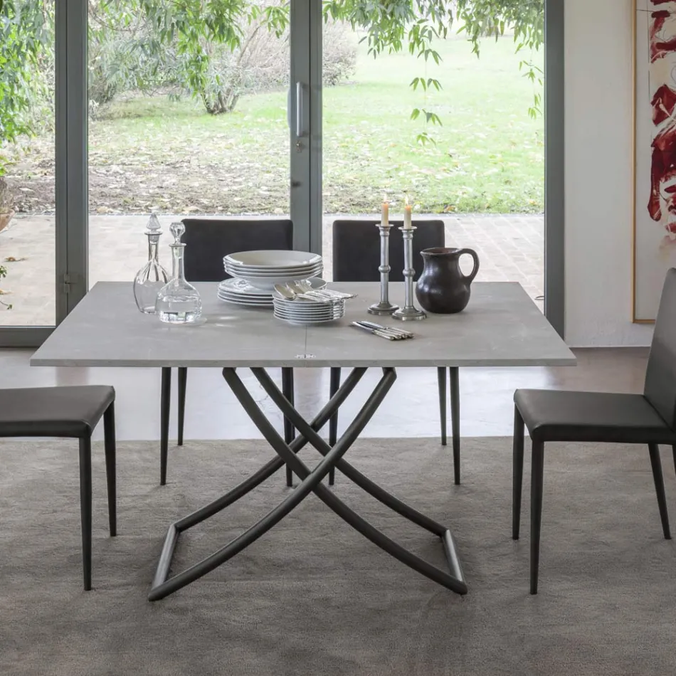 Mesa de centro convertible en mesa de comedor de madera Made in Italy-Aikido