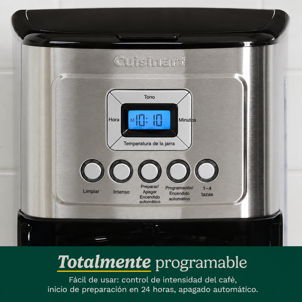 Cafetera programable Cuisinart de 14 tazas con jarra de vidrio DCC-3200BKSP1