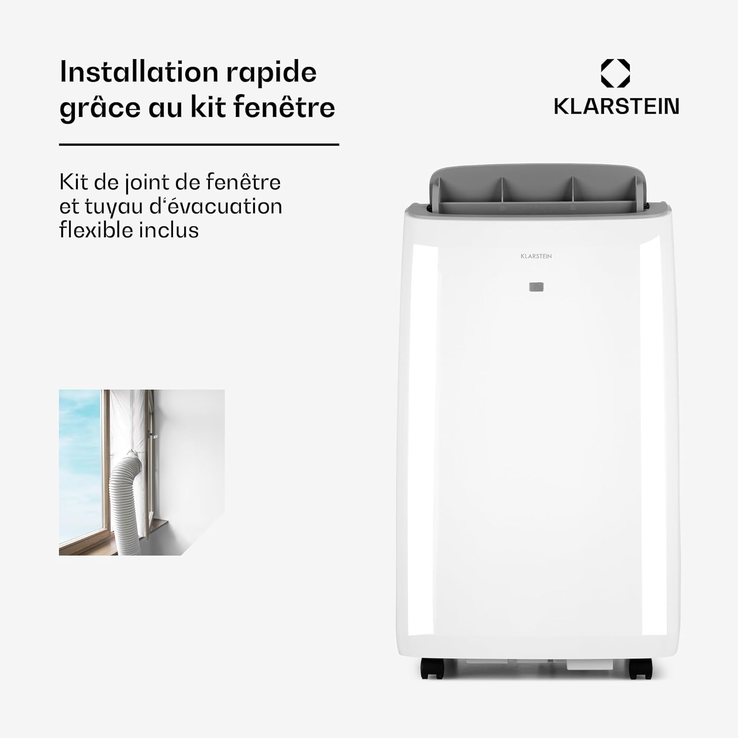 Aire Acondicionado Portátil Klarstein 12000 BTU – Classe A+, R290, SEER 13, Silencieux 63 dB