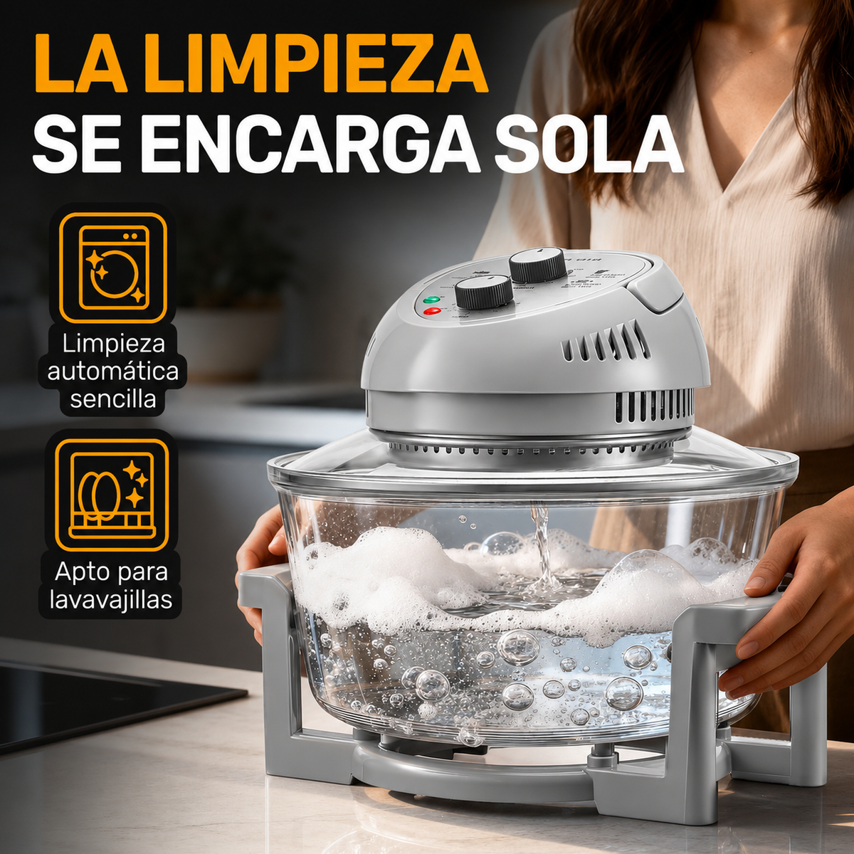 Freidora de aire y horno de sobremesa sin aceite Granitestone 15,9 L – 1300 W