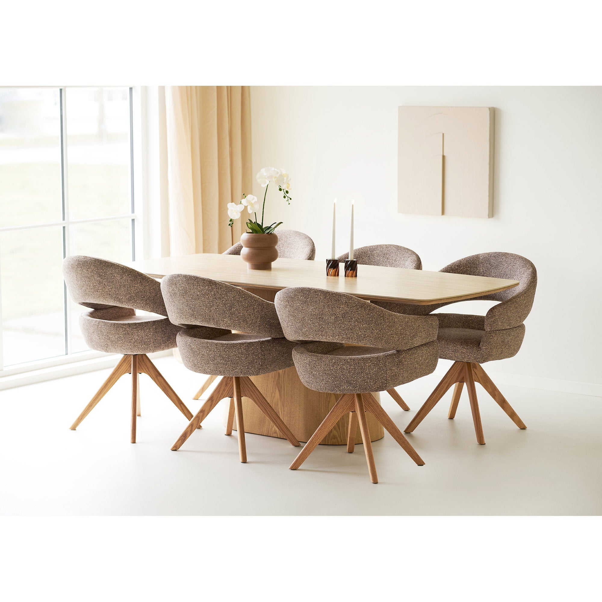 Noli and Dover Dining Set – Oak