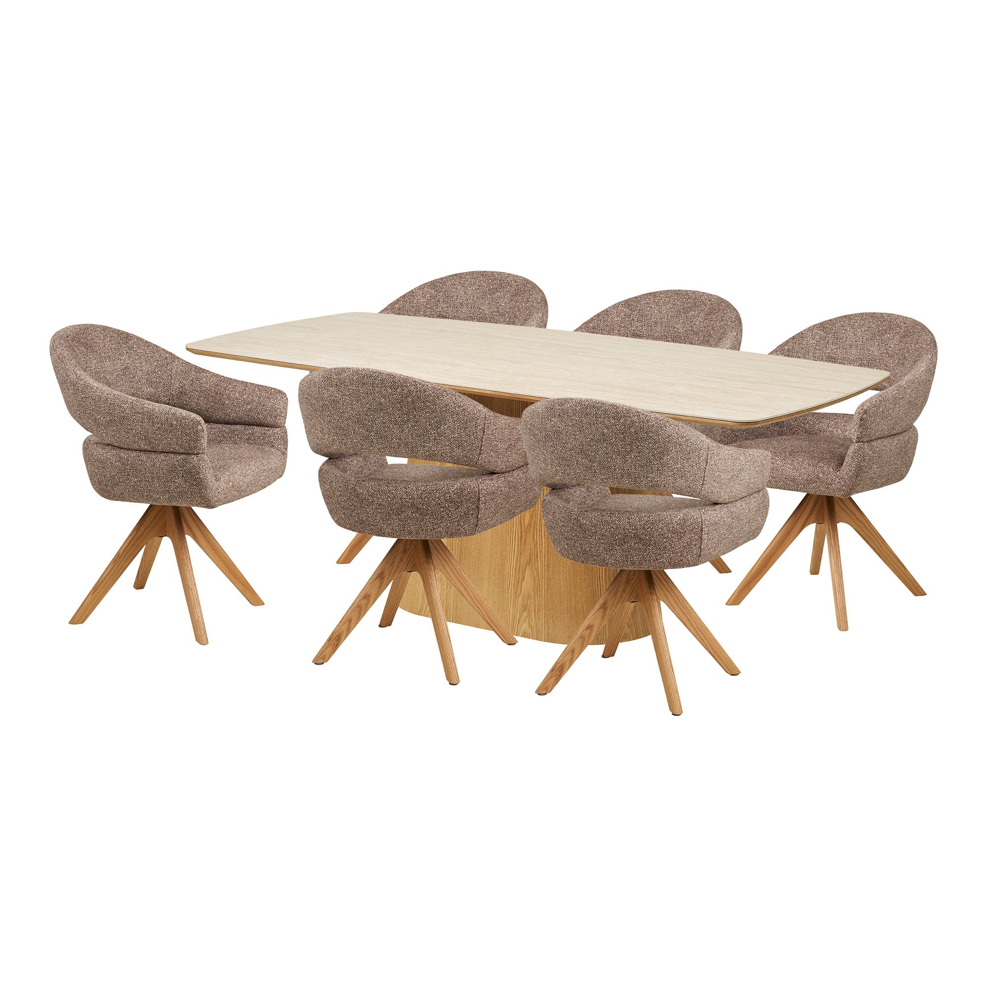 Noli and Dover Dining Set – Oak