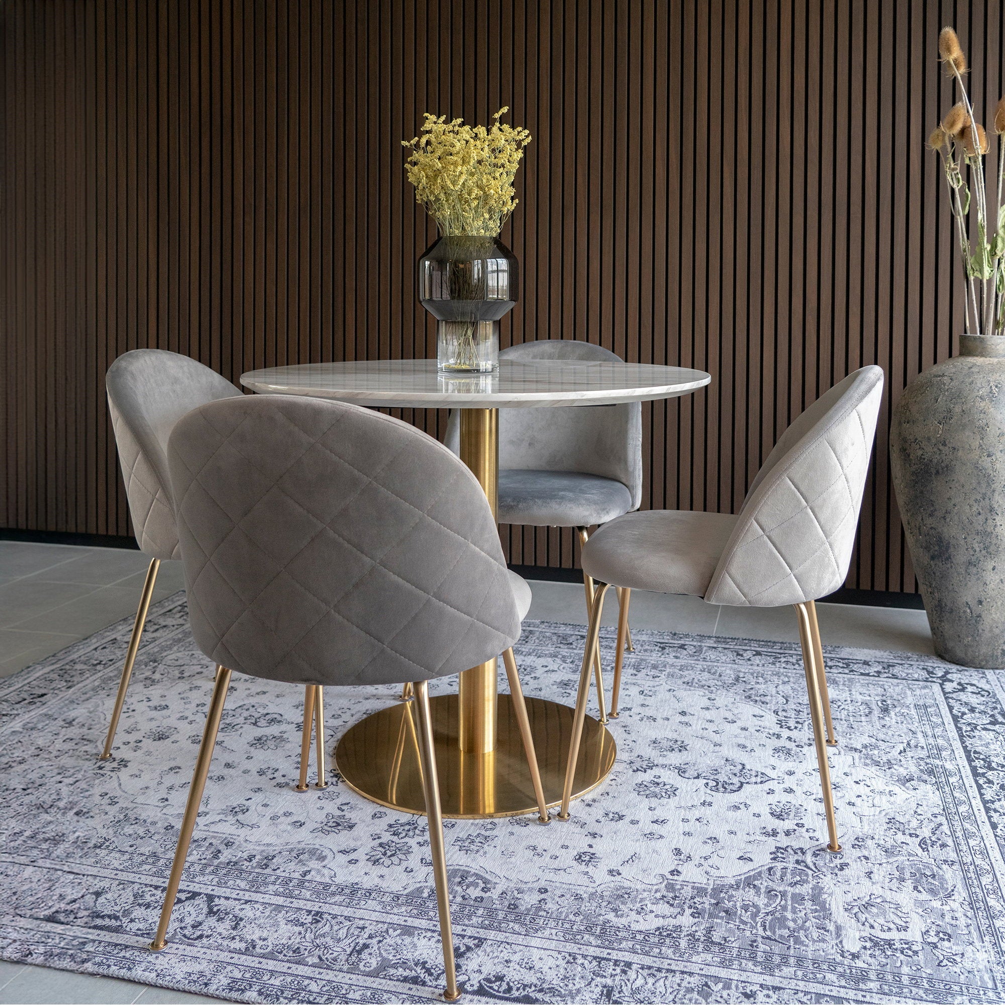 Bolzano and Geneve Dining Set – Velvet