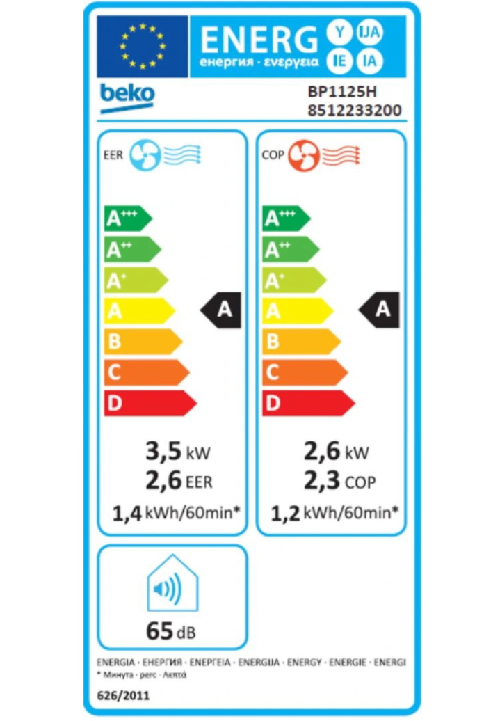Aire Acondicionado Portátil Réversible Beko BP1125H – 3500 W, Connecté, Commandes Vocales, 65 dB