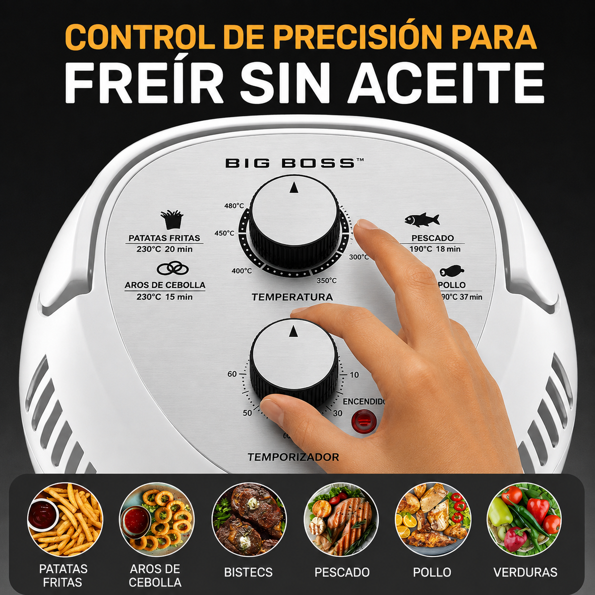 Freidora de aire y horno de sobremesa sin aceite Granitestone 15,9 L – 1300 W