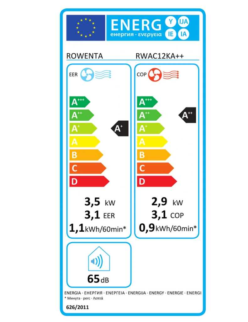 Aire Acondicionado Portátil Réversible Rowenta RWAC12KA++ – Classe A+/A++, R290, 5 Fonctions