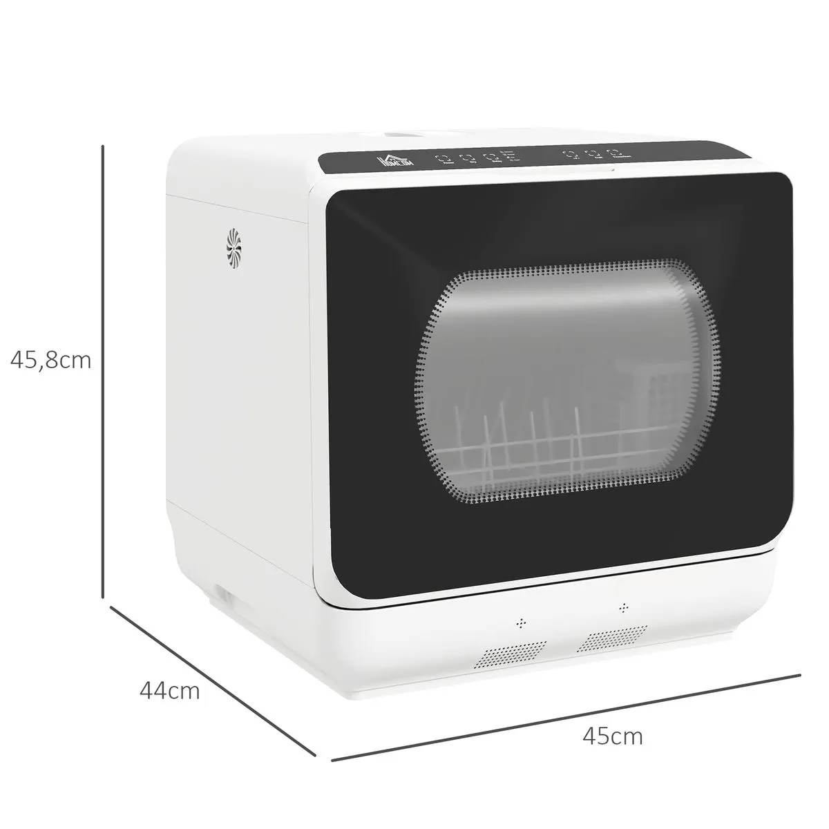 Lavavajillas compacto Homcom 4 servicio 6 programas blanco 45 cm