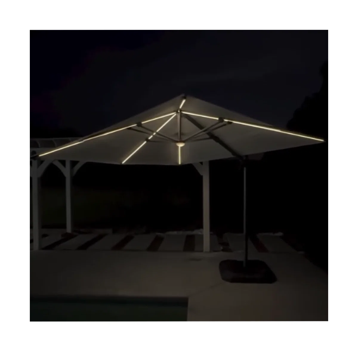 Parasol excéntrico cuadrado 3x3m