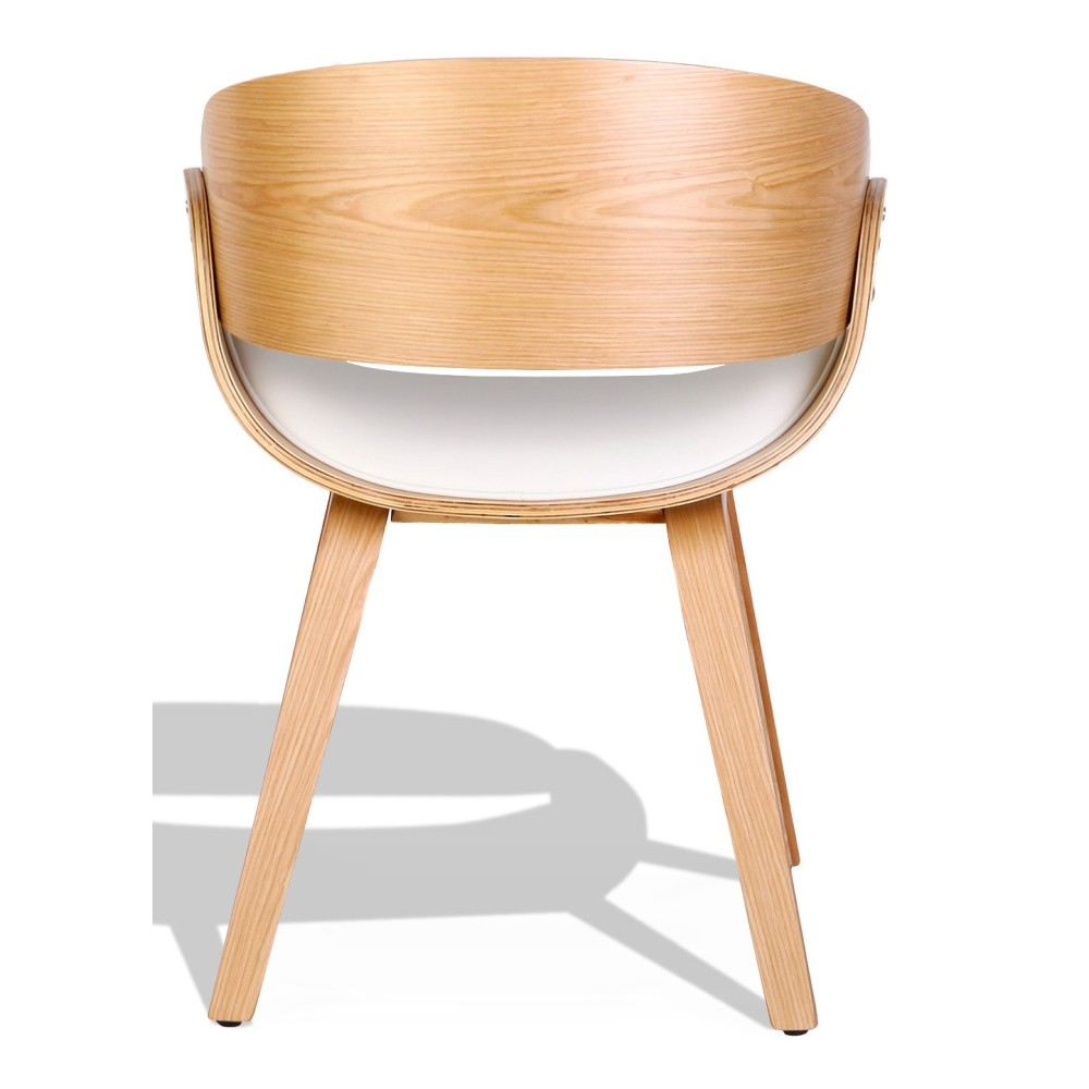Silla nórdica Burrow S con cojín de piel sintética de madera de arce
