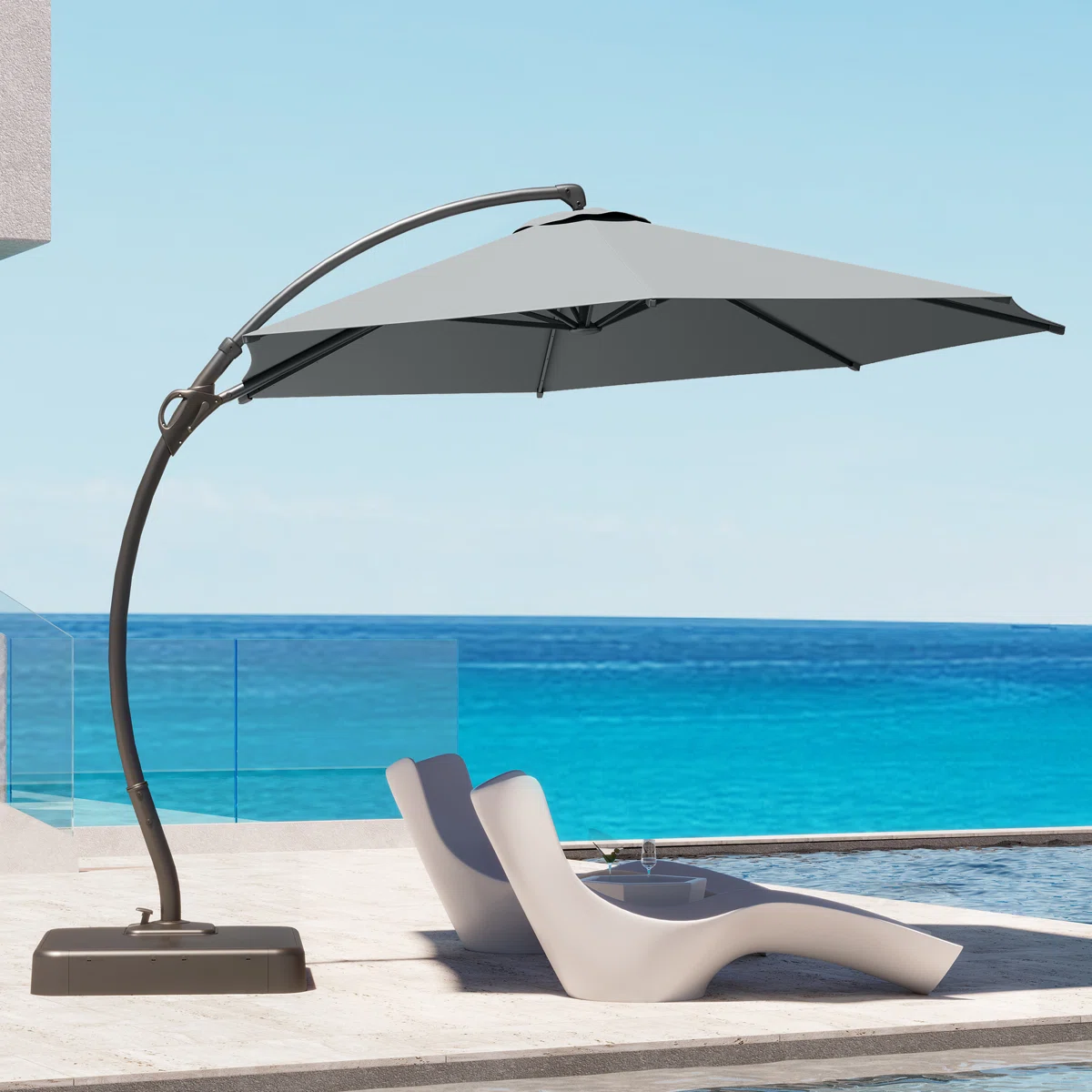 Parasol excéntrico grande 360°