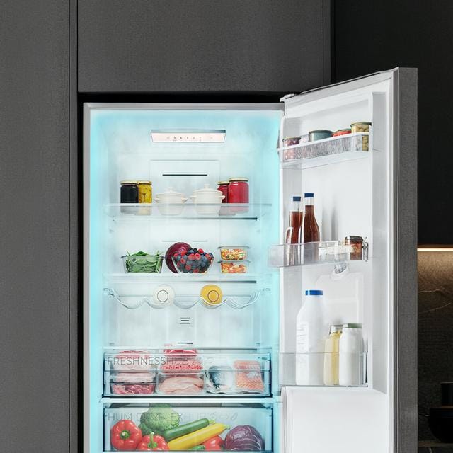 Bolero CoolMarket Combi 322i WD Inox E - Frigorífico Combi Acero Inoxidable con Dispensador de Agua, 322L, Ancho 59,5cm, Alto 185,5cm
