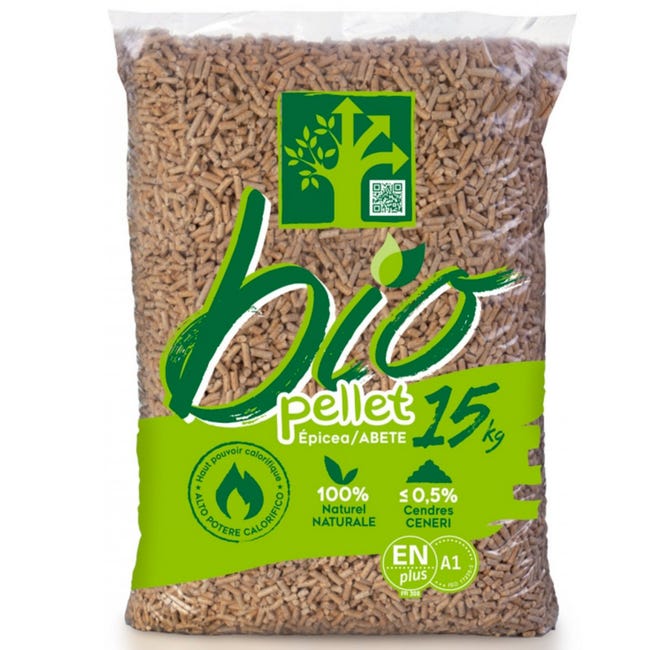 77 Sacos de pellets bio para estufa 15kg