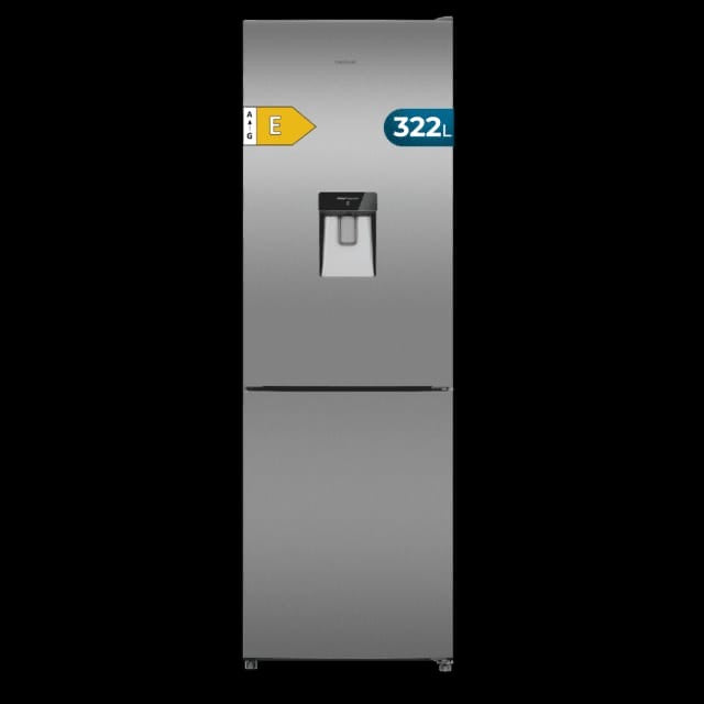 Bolero CoolMarket Combi 322i WD Inox E - Frigorífico Combi Acero Inoxidable con Dispensador de Agua, 322L, Ancho 59,5cm, Alto 185,5cm